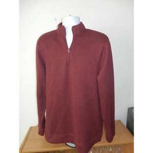 Man's "Old Navy' Sweat Shirt Burgundy Zipper Neck Long Sleeves,XL-TG, 30" Sleeve